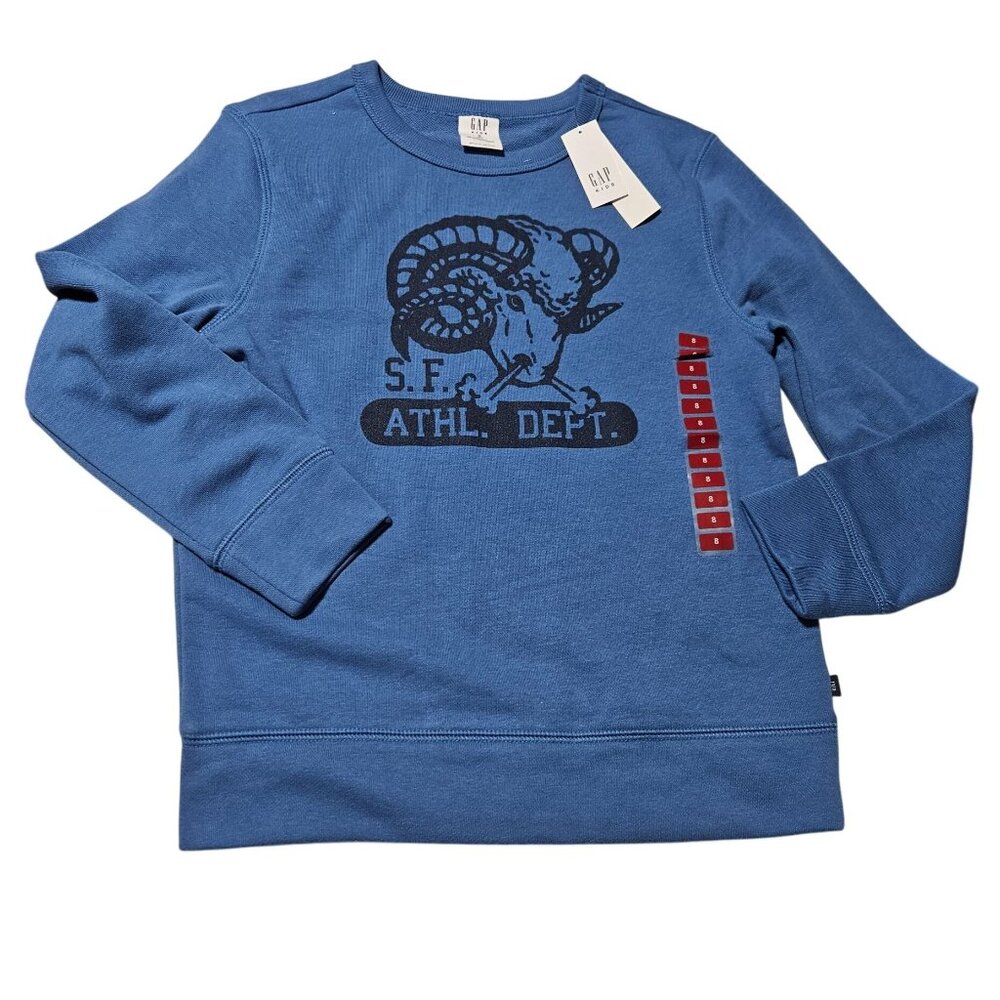 Gap Kids Blue S.F. Athl. Dept. Graphic Sweatshirt Boys Size Medium Pullover